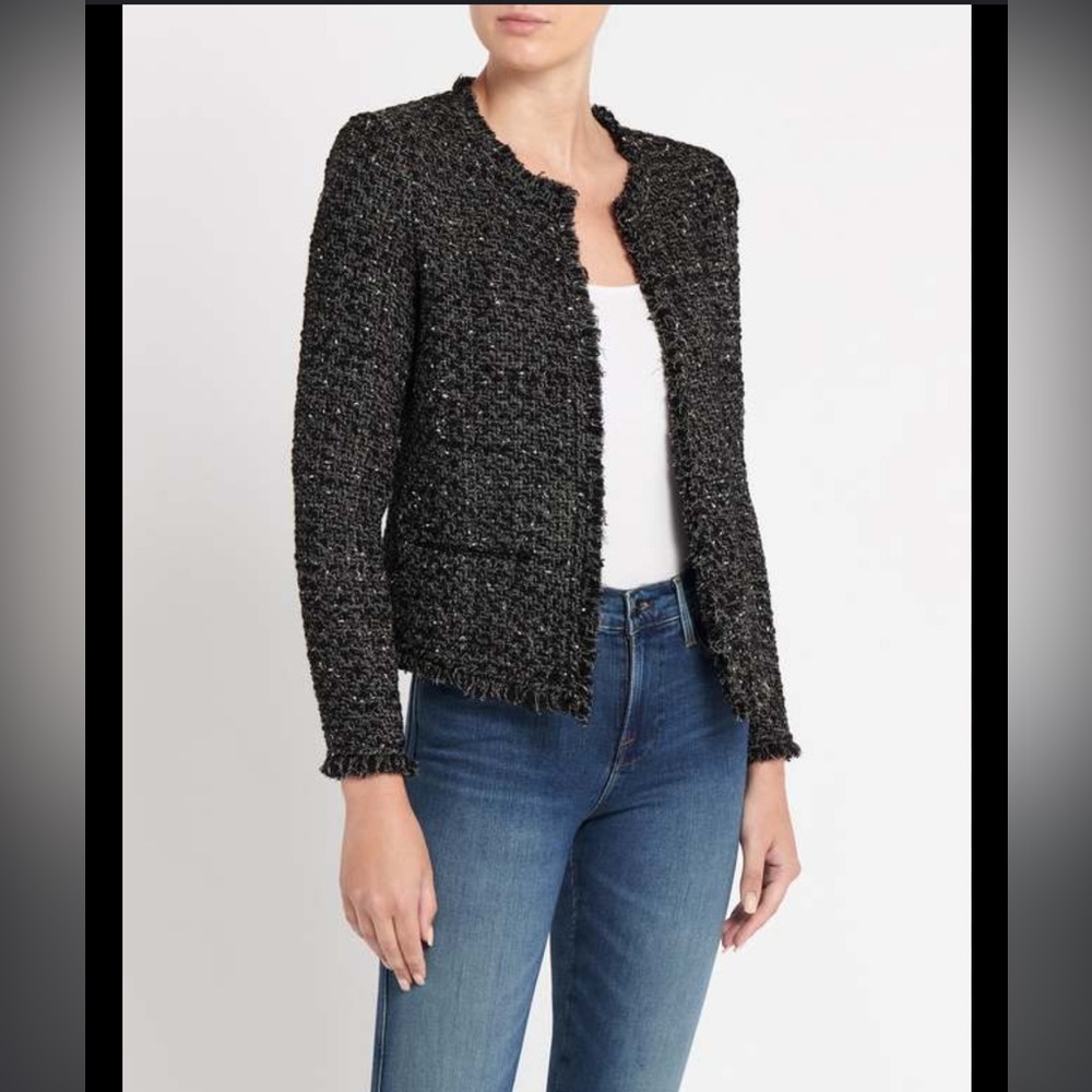 Iro Boucle Knit Black/White Blazer Jacket FR 36 US 4 Small